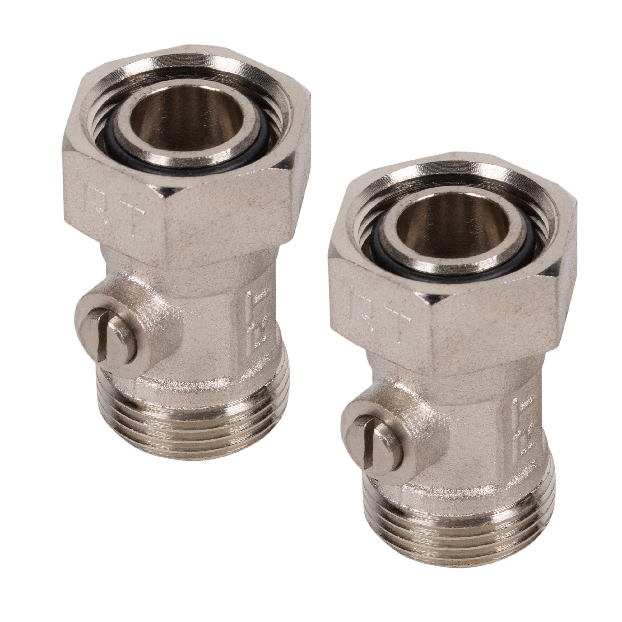 картинка Набор нижнего подключения прямой раздельный ROYAL THERMO 3/4"х3/4" ЕК (Никель) А-Технология