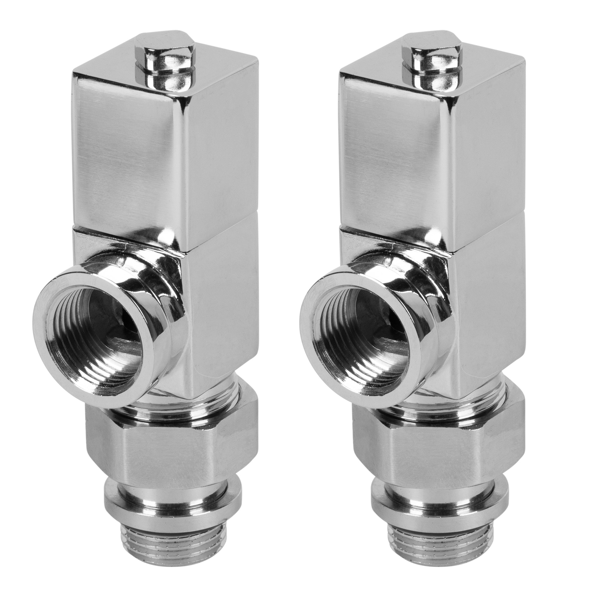 картинка Набор дизайн-вентилей ручной осевой ROYAL THERMO CUBE 1/2" (Хром) А-Технология