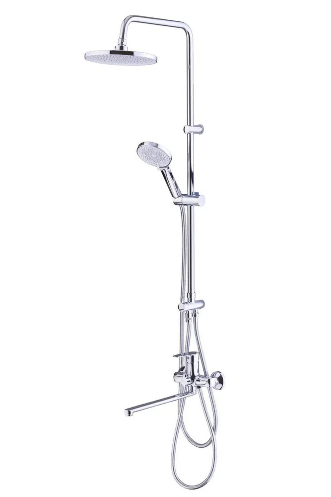 картинка SD240866 Душевая система с тропическим душем A-TEH Хром с длинным изливом. А-Технология