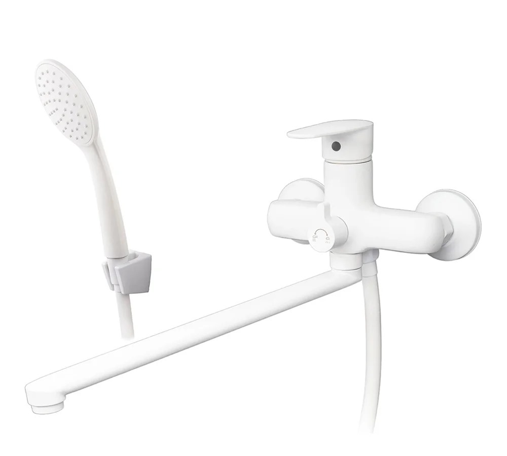 картинка SD400506-06 Смеситель для ванны A-TEH Белый классика излив нержавеющая сталь 35 см А-Технология