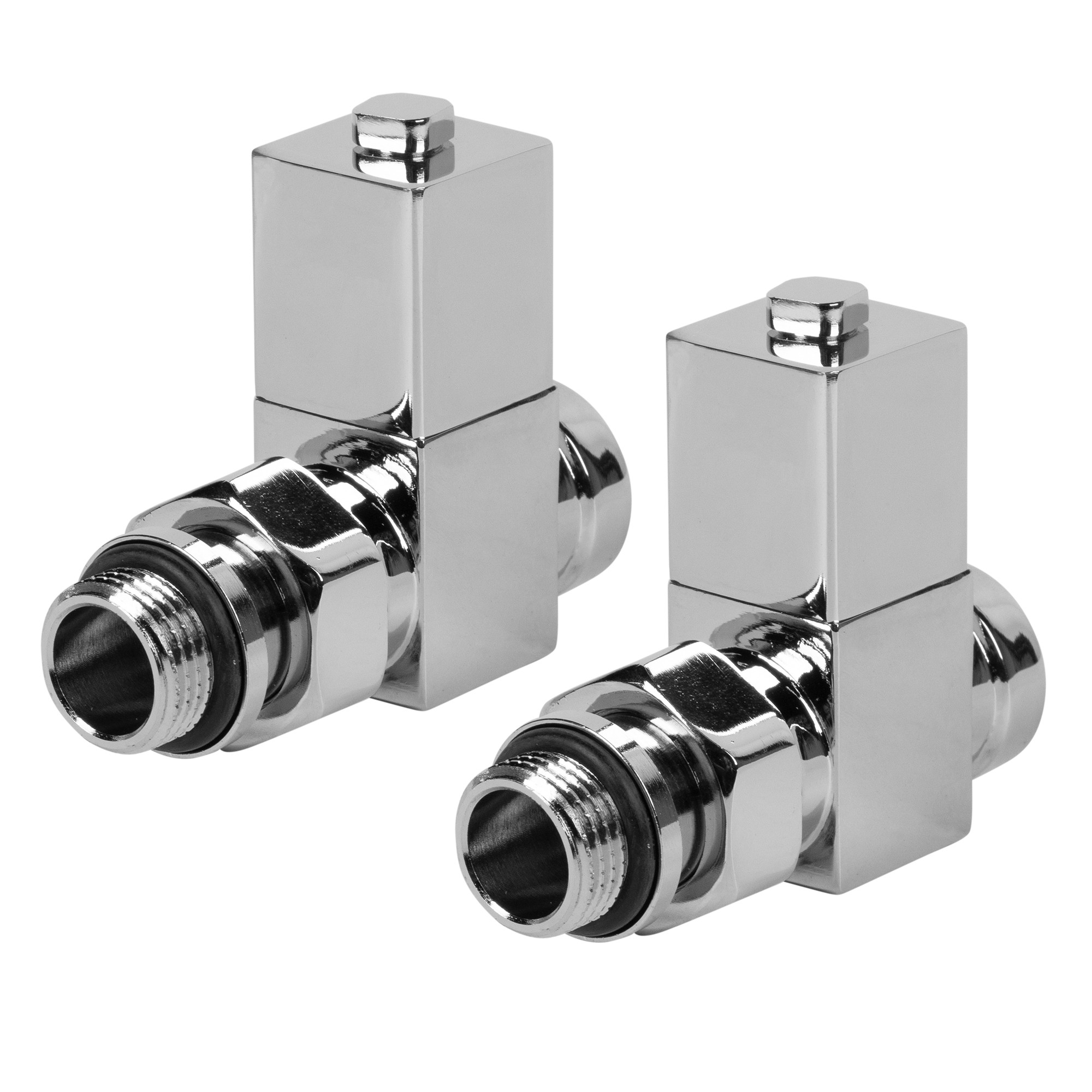 картинка Набор дизайн-вентилей ручной прямой ROYAL THERMO CUBE 1/2" (Хром) А-Технология