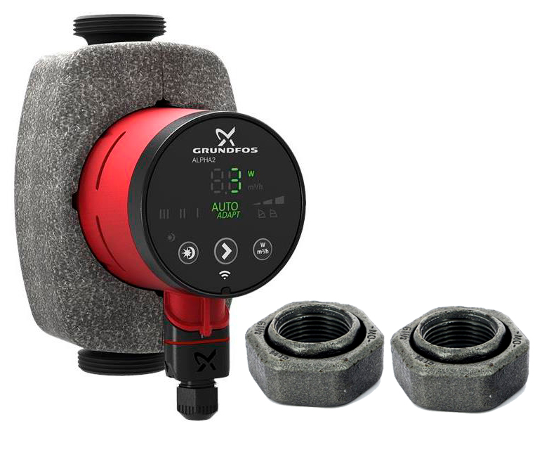 картинка Циркуляционный насос GRUNDFOS ALPHA2 25-60 180 (с гайками) от магазина  А-технология