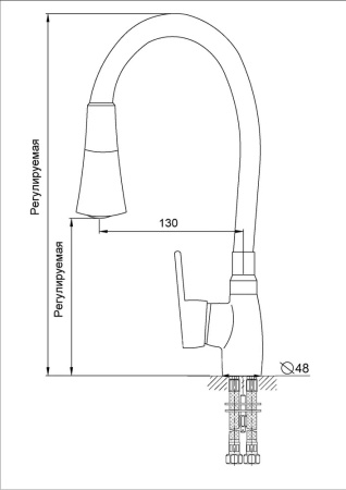SD386765-09 Смеситель для кухни A-TEH Серый графит с гибким силиконовым изливом 2 режима с душем. Изображение WhatsApp 2024-08-08 в 13.01.40_1555319a