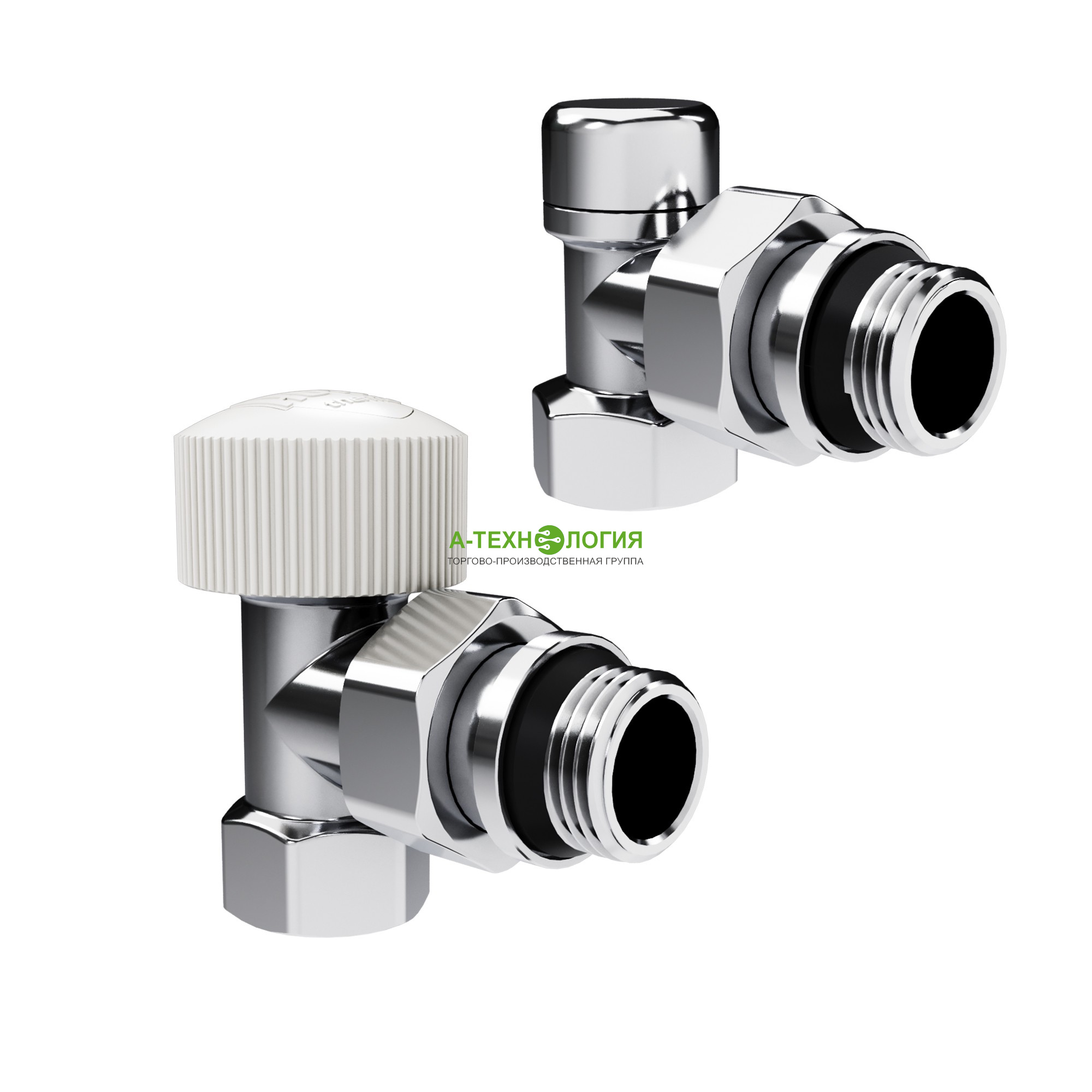 картинка Набор термостатический угловой ROYAL THERMO DESIGN 1/2" М30х1,5 (Хром)  А-Технология