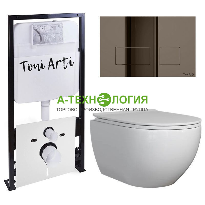 картинка КОМПЛЕКТ TONI ARTI TA-01+BAGLIO с сиденьем с микролифтом, с клавишей Noche TA-0048   А-Технология