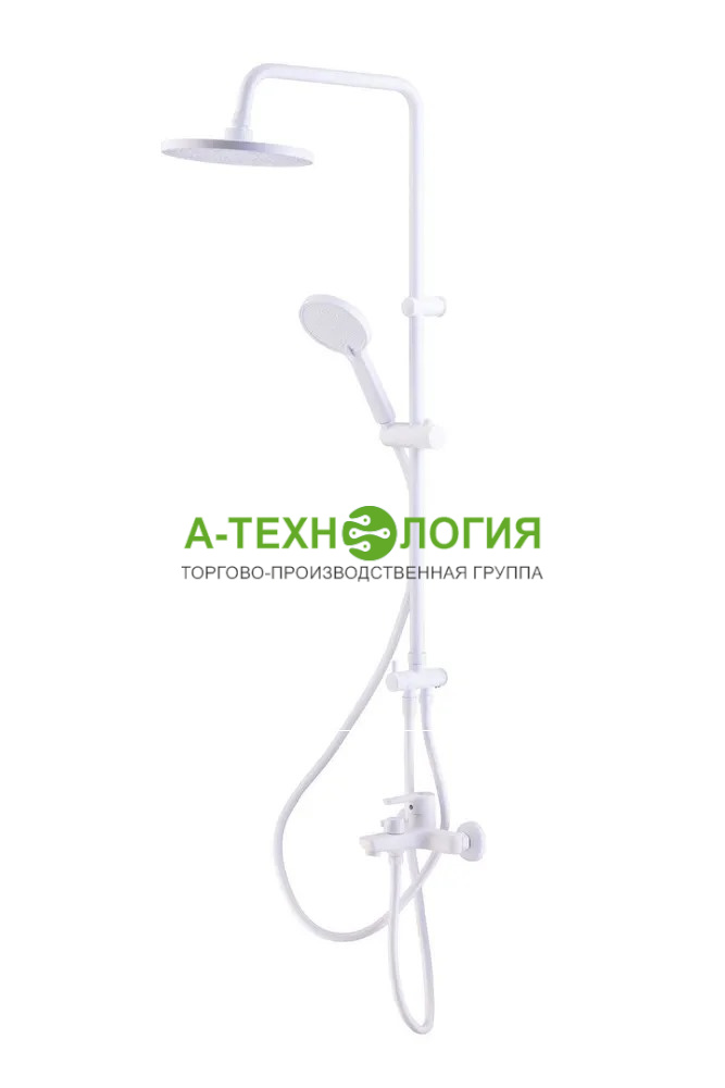 картинка SD270002-06 Душевая система с тропическим душем A-TEH Белый с коротким изливом. А-Технология
