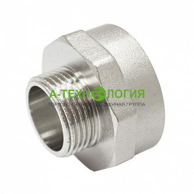 картинка Футорка латунная никелированная Ду 25 - 20 ВР - НР переходная А-Технология