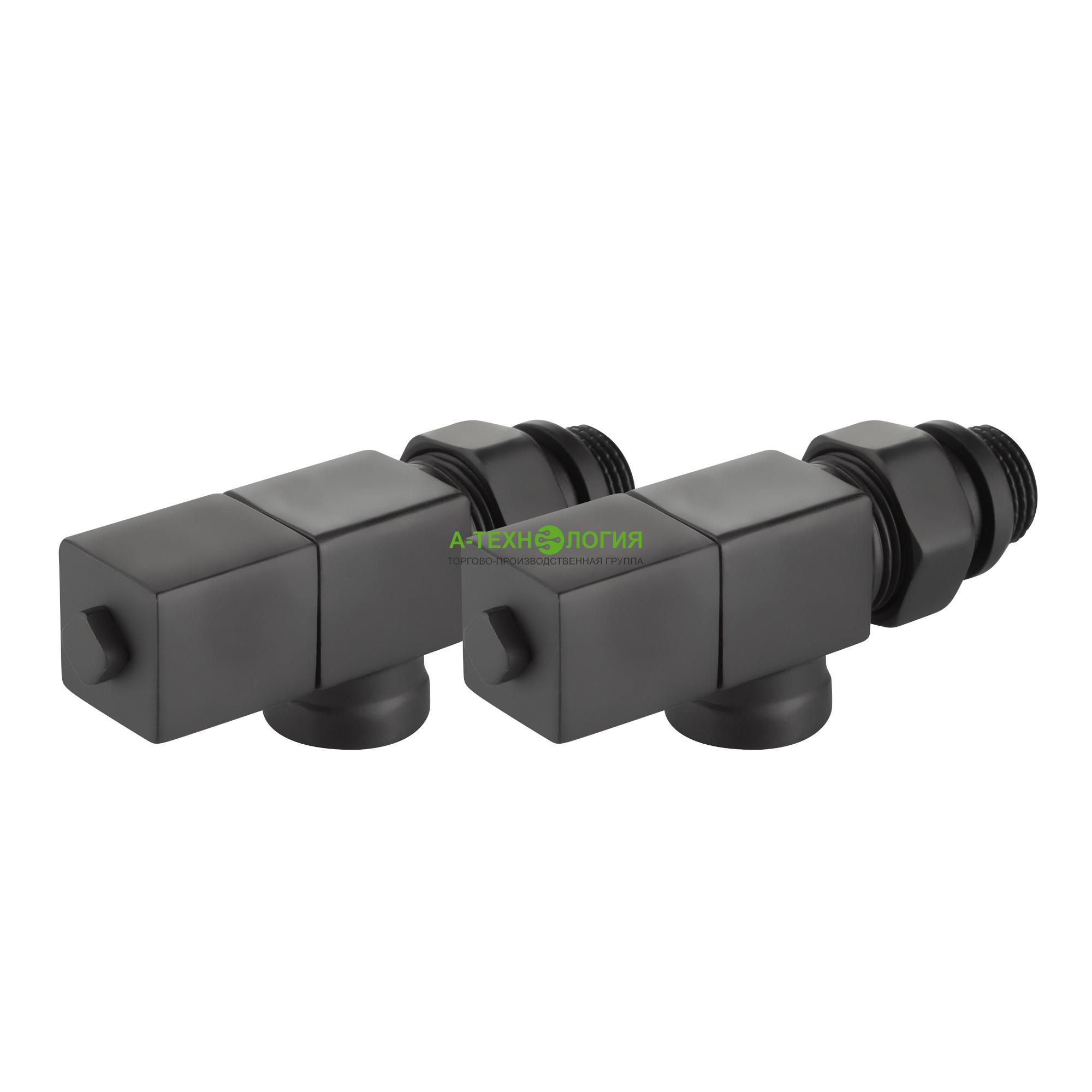 картинка Набор дизайн-вентилей ручной осевой ROYAL THERMO CUBE 1/2" (Черны) А-Технология