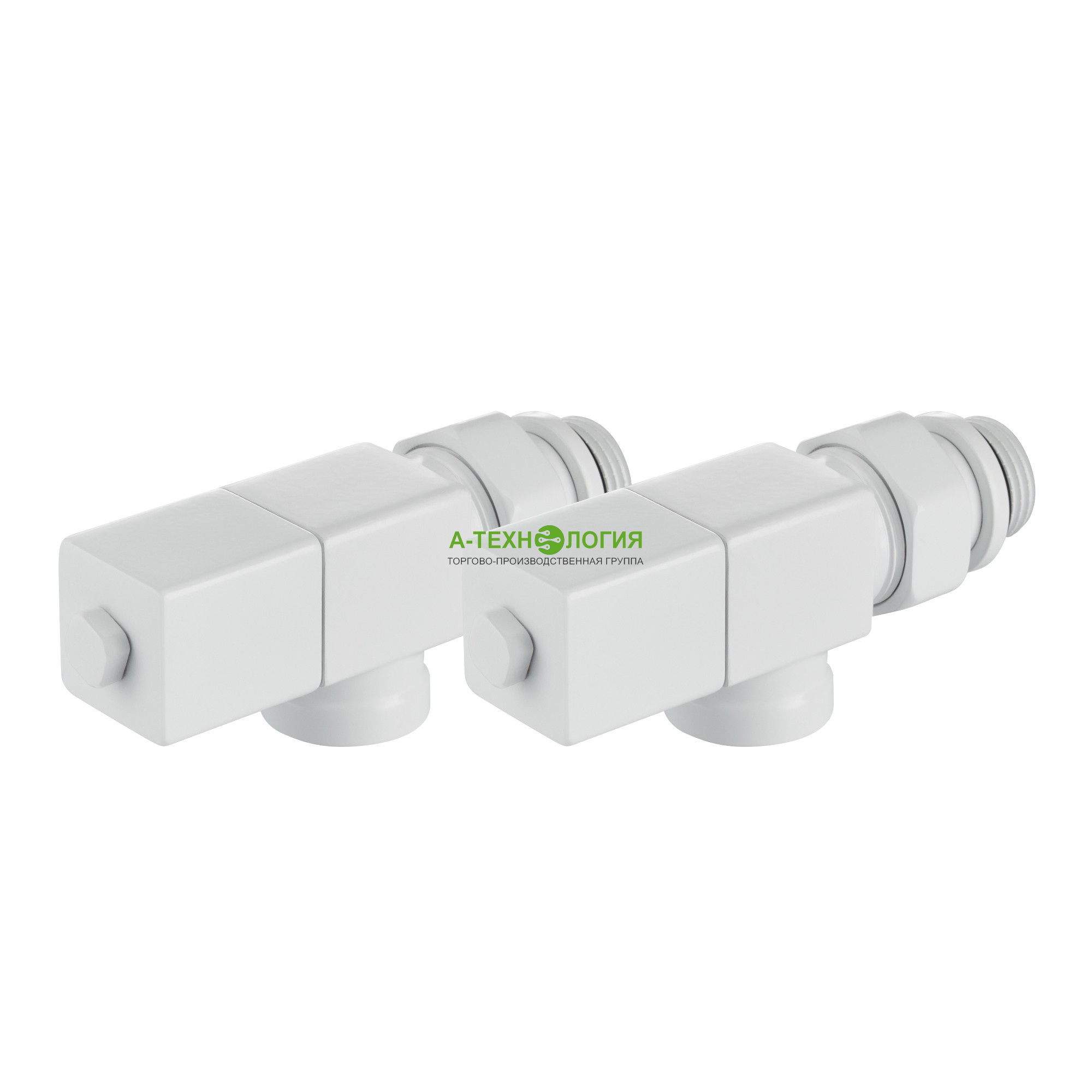 картинка Набор дизайн-вентилей ручной осевой ROYAL THERMO CUBE 1/2" (Белый) А-Технология