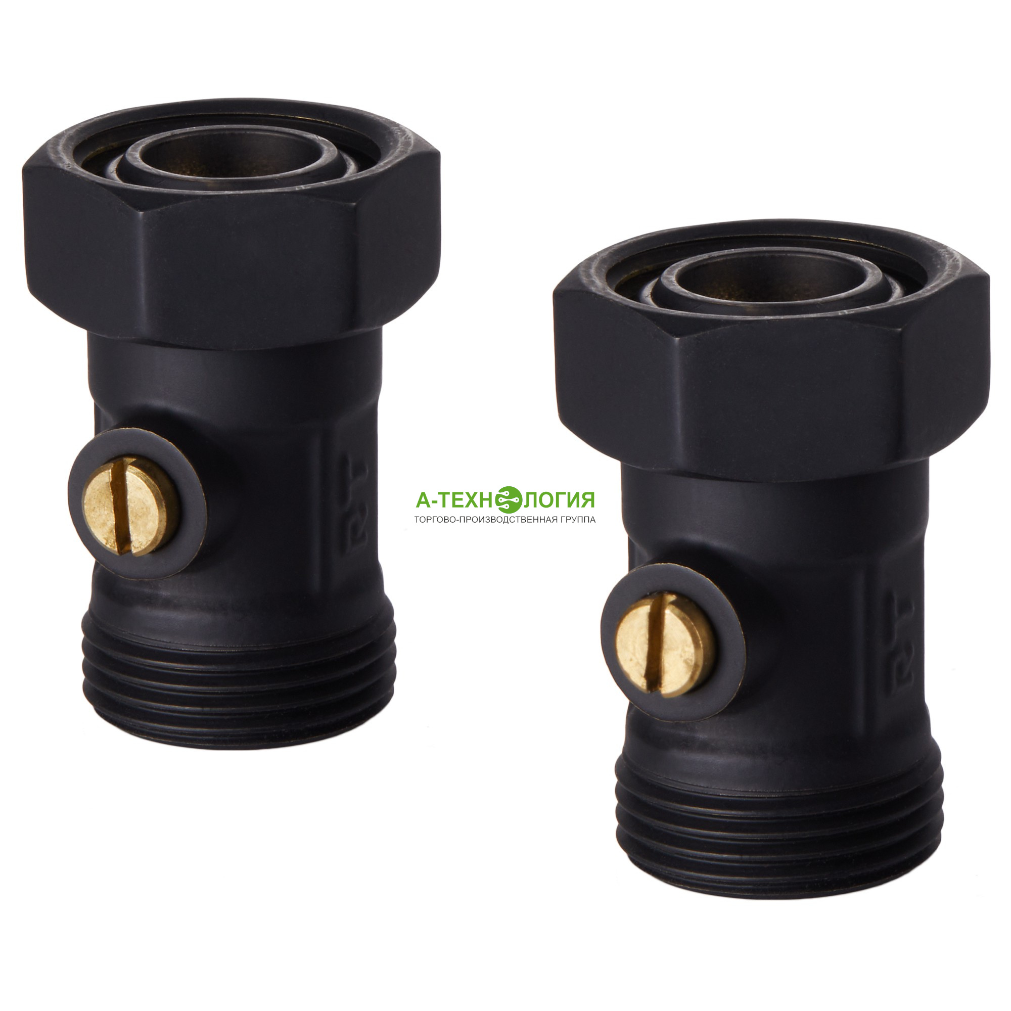 картинка Набор нижнего подключения прямой раздельный ROYAL THERMO 3/4"х3/4" ЕК (Черный) А-Технология