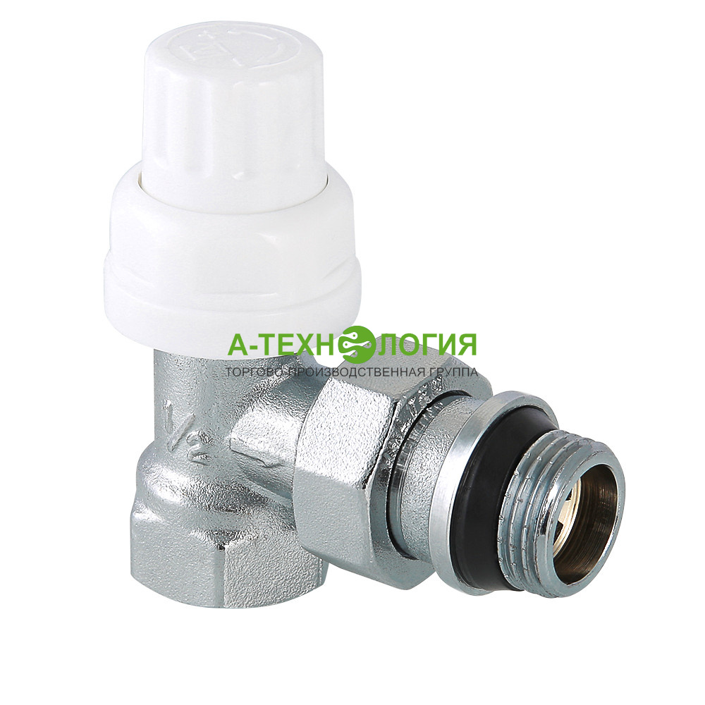 картинка VT.031.NR.04 Клапан термостатический для радиатора угловой с дополнительным уплотнение 1/2" "VALTEC" А-Технология
