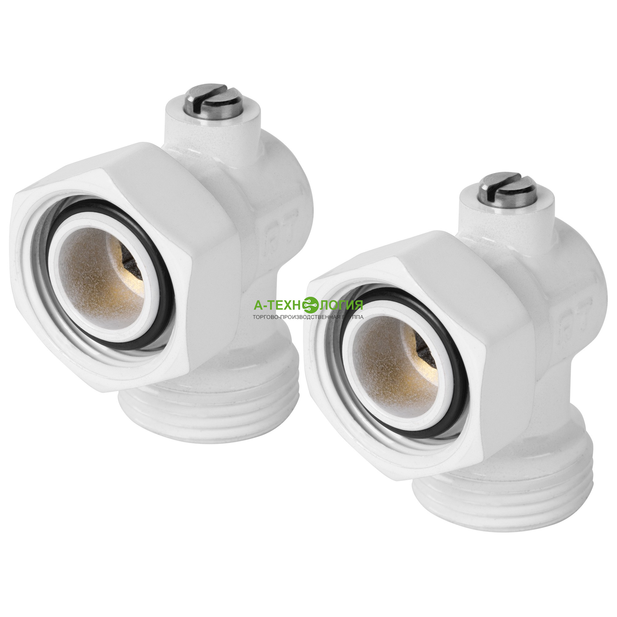 картинка Набор нижнего подключения угловой раздельный ROYAL THERMO 3/4"х3/4" ЕК (Белый) А-Технология
