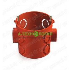 картинка Коробка скрытой установки D65*60 IP20 Красный для кирпичных стен, с саморезами,  А-Технология