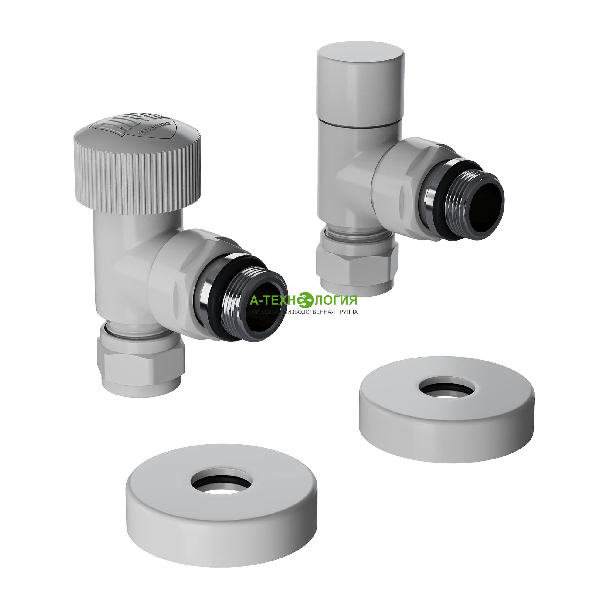 картинка Набор термостатический угловой ROYAL THERMO DESIGN PRO 1/2" М30х1,5 (Белый)  А-Технология