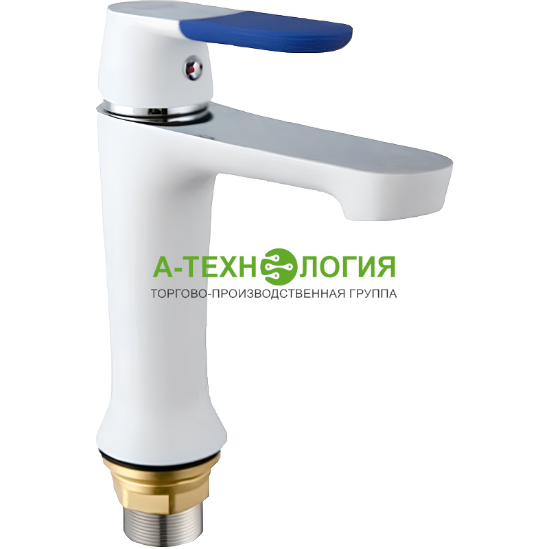 картинка H34 F1034 Смеситель для раковины Frap Белый Хром с цветными накладками на ручку  А-Технология