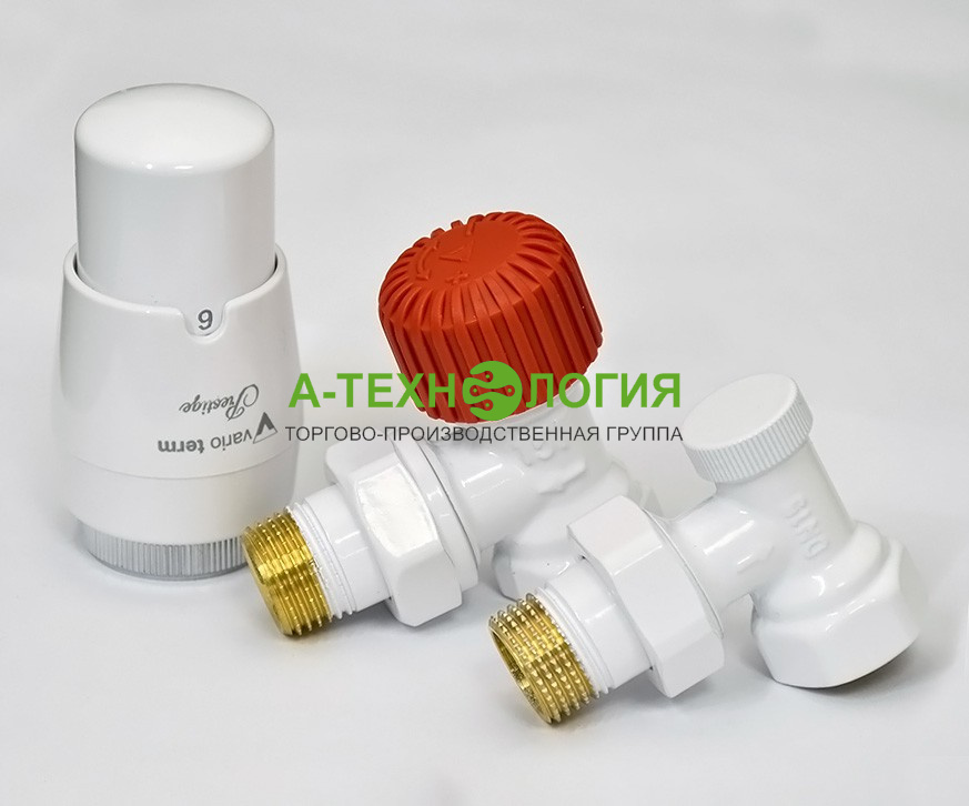 картинка ELGS0201C/FK Регулирующий комплект ELEGANT головкой PRESTIGE угловой 1/2" белый. А-Технология
