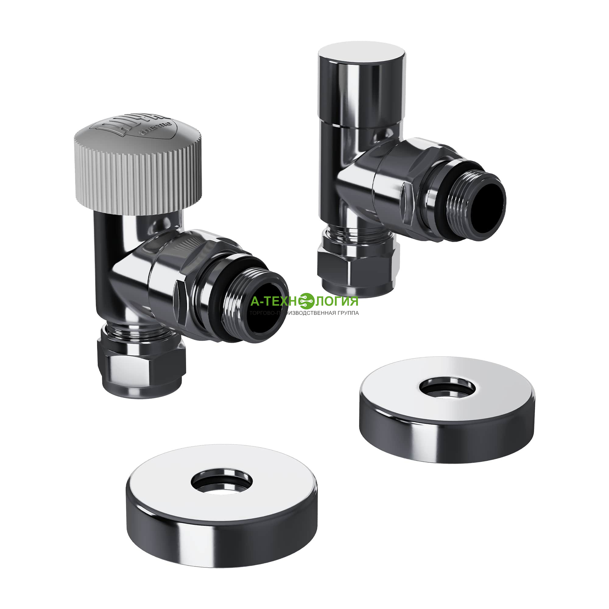 картинка Набор термостатический угловой ROYAL THERMO DESIGN PRO 1/2" М30х1,5 (Хром)  А-Технология
