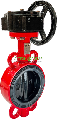 картинка затвор дисковый поворотный reon тип rsv83red pn16 dn100 с редуктором