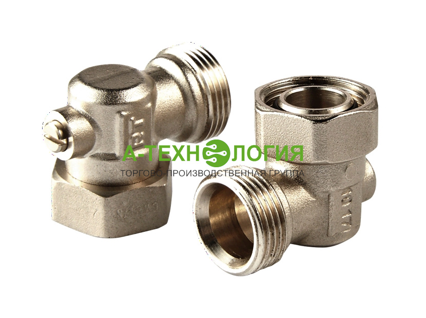 картинка Набор нижнего подключения угловой раздельный ROYAL THERMO 3/4"х3/4" ЕК (Никель) А-Технология