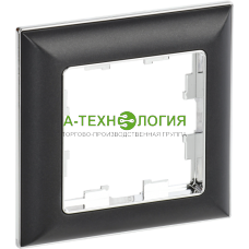 картинка Рамка 1-местная РУ-1-Бр BRITE Хром черный  А-Технология