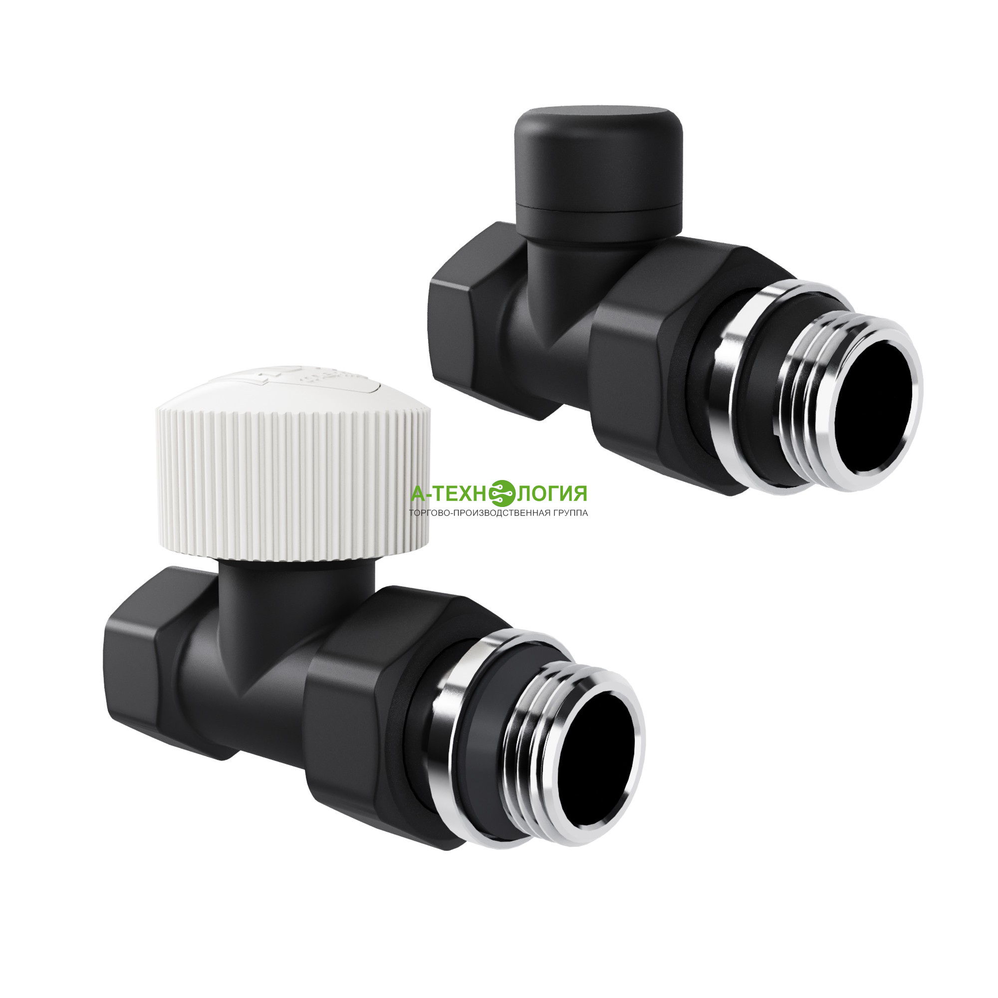 картинка Набор термостатический прямой ROYAL THERMO DESIGN 3/4" М30х1,5 (Черный)  А-Технология