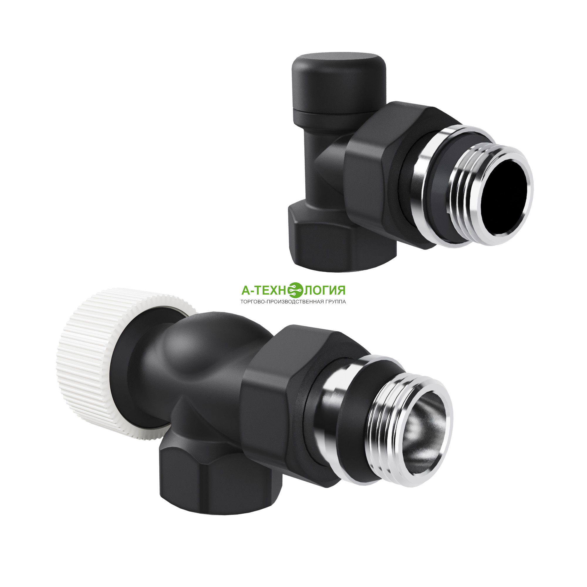картинка Набор термостатический осевой ROYAL THERMO DESIGN 1/2" М30х1,5 (Черный)  А-Технология