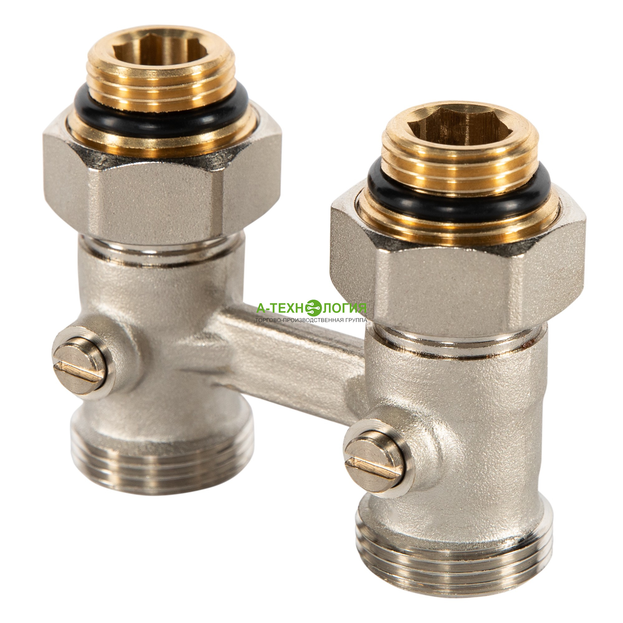 картинка Узел нижнего подключения прямой ROYAL THERMO 1/2"х3/4" EK (Никель) А-Технология