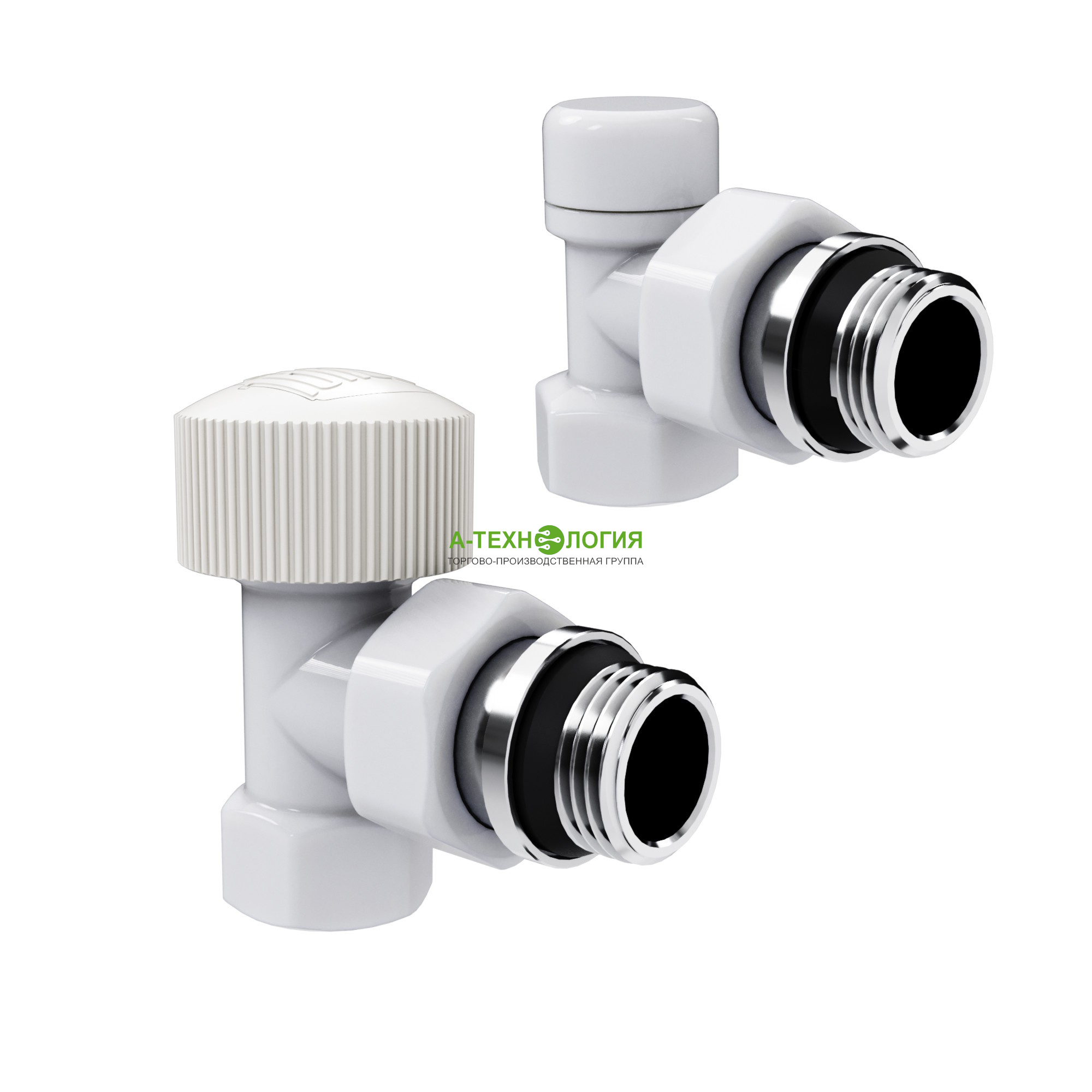 картинка Набор термостатический угловой ROYAL THERMO DESIGN 1/2" М30х1,5 (Белый)  А-Технология