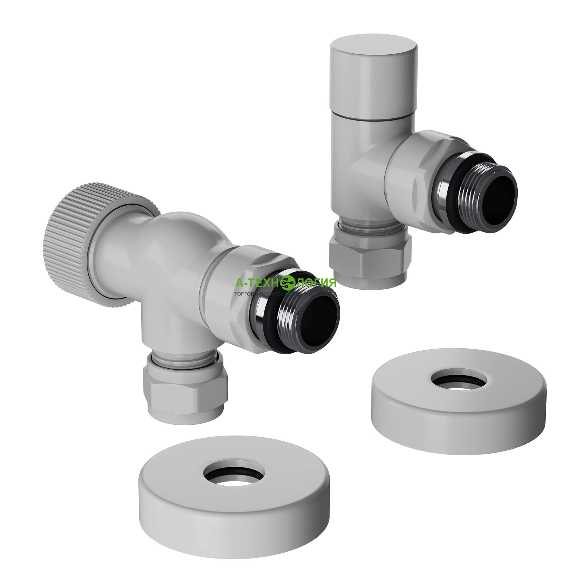картинка Набор термостатический осевой ROYAL THERMO DESIGN PRO 1/2" М30х1,5 (Белый)  А-Технология