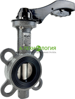 картинка затвор дисковый поворотный reon тип rsv85 pn16 dn100 с алюминевой рукояткой, уплотнение nbr