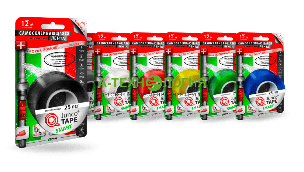 картинка Лента самосклеивающаяся силиконовая Junco Tape (25,4 мм*3м*0,5мм) белый А-Технология