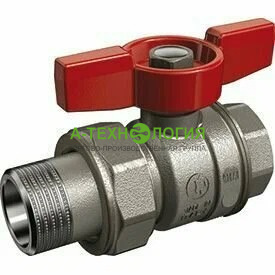 картинка r259x007 кран шаровой giacomini с накидной гайкой (американка) ду 25 бабочка 