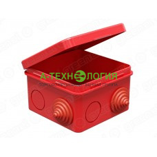 картинка Коробка распаячная открытой установки 80х80х50 IP54 Красный с откидной крышкой А-Технология
