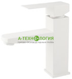 картинка SD38001-06 Смеситель для раковины квадратный A-TEH Белый матовый. Излив:12 см А-Технология