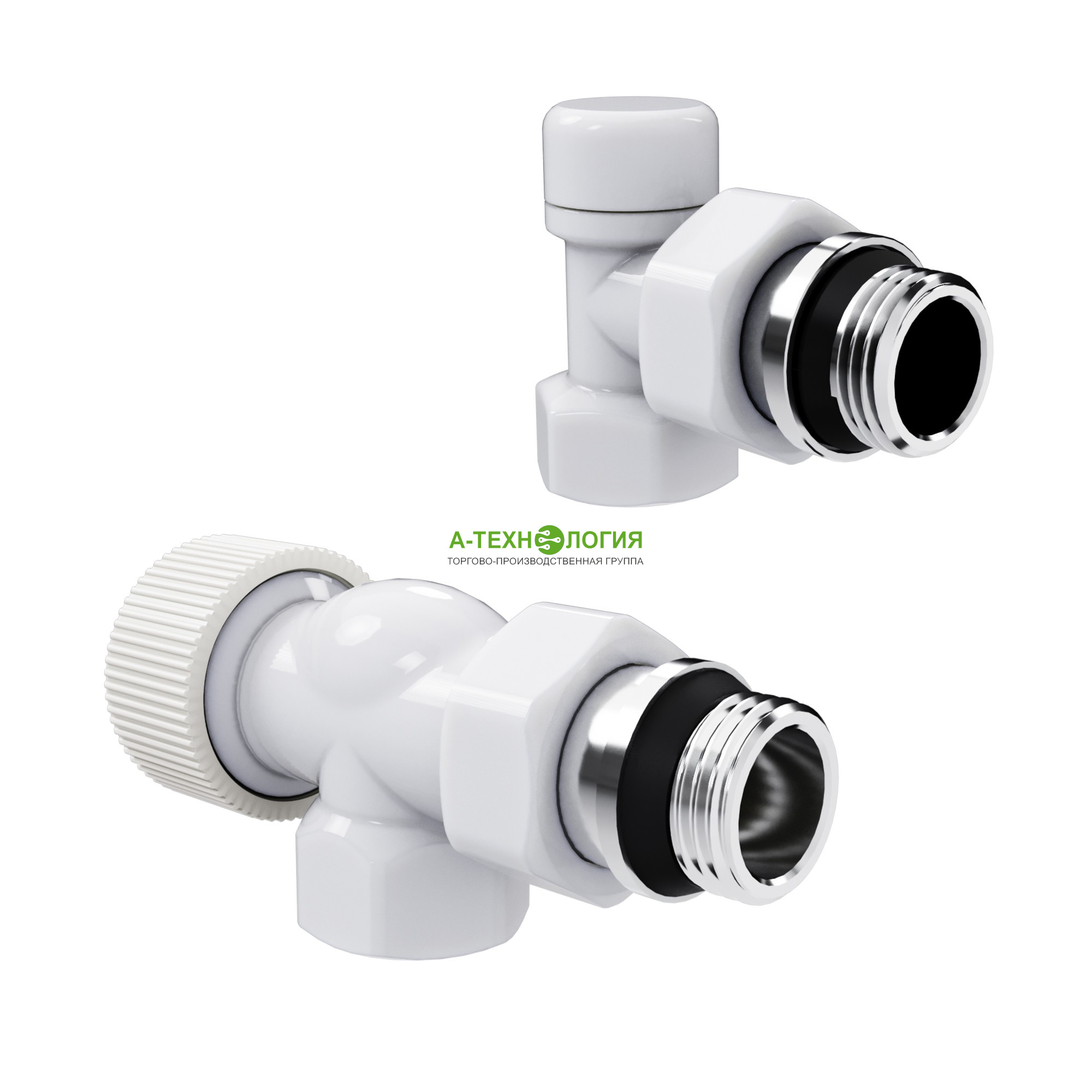 картинка Набор термостатический осевой ROYAL THERMO DESIGN 1/2" М30х1,5 (Белый)  А-Технология