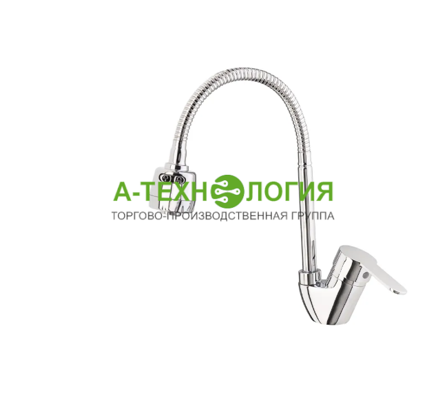 картинка SD46201 Смеситель для кухни A-TEH Хром гибкий излив с душевой насадкой 2 режима. А-Технология