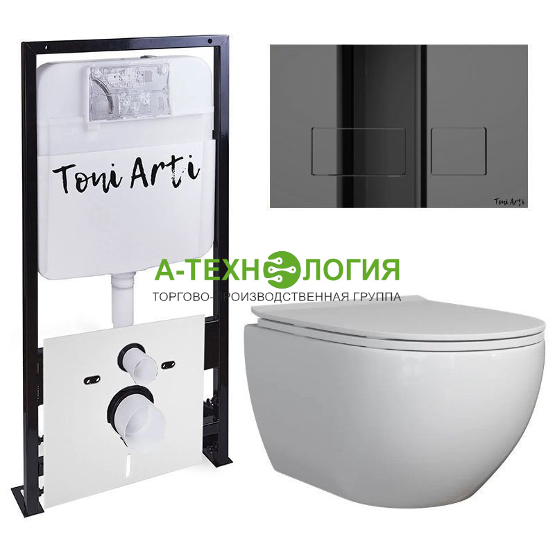 картинка КОМПЛЕКТ TONI ARTI TA-01+BAGLIO с сиденьем с микролифтом, с клавишей Noche TA-0047 А-Технология