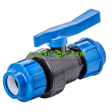 картинка КРАН ШАРОВЫЙ ПНД РАЗЪЕМНЫЙ 32х32 А-Технология