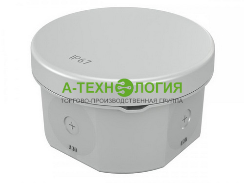 картинка Коробка распаячная открытой установки D70x40мм IP67 Серый А-Технология