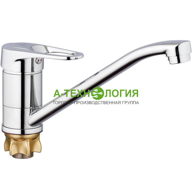картинка 4T4-A043 Смеситель для кухни G-lauf с плоским поворотным изливом, хром А-Технология