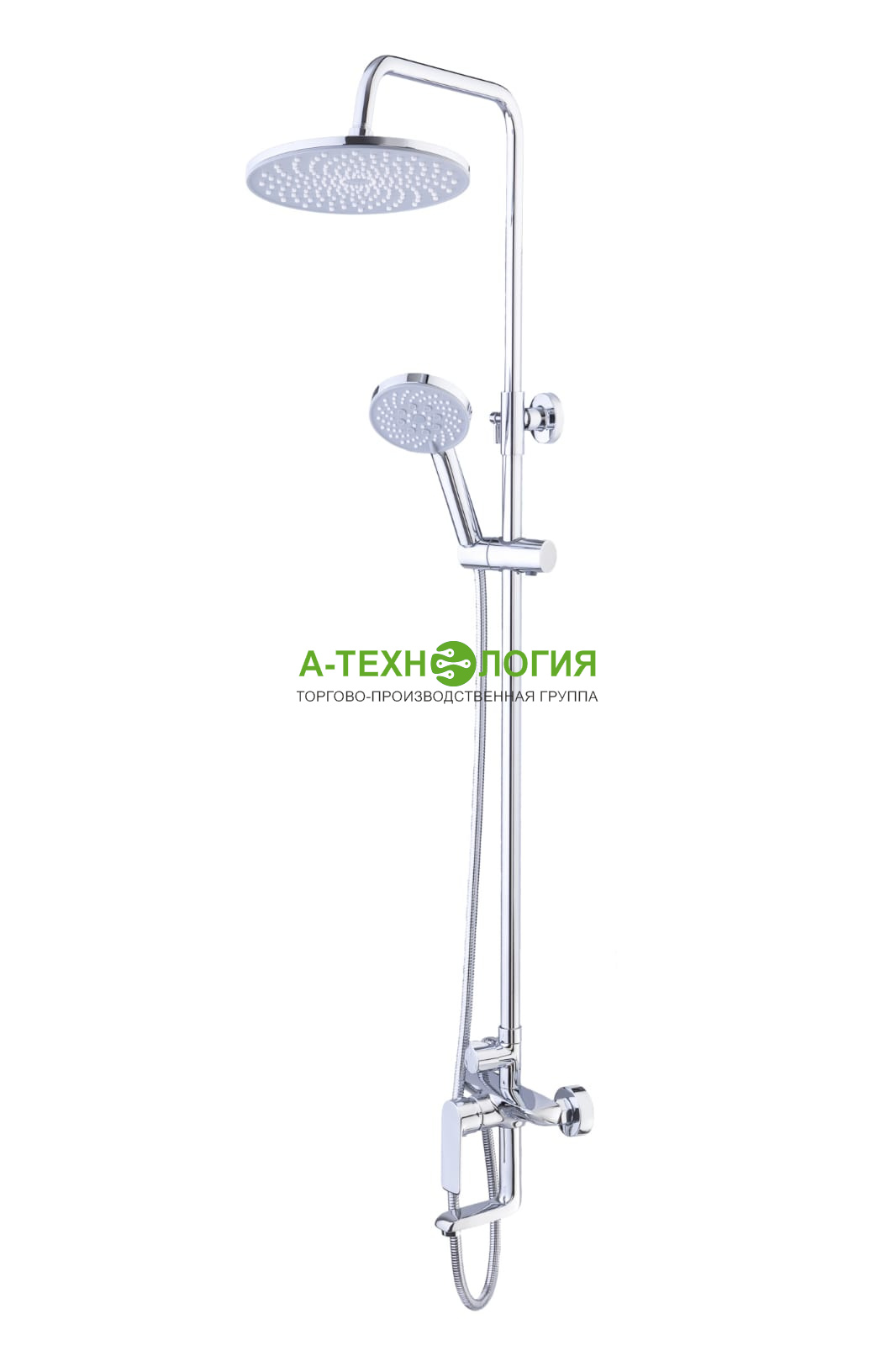 картинка SD552 Душевая система с тропическим душем A-TEH Хром излив латунный поворотный. А-Технология