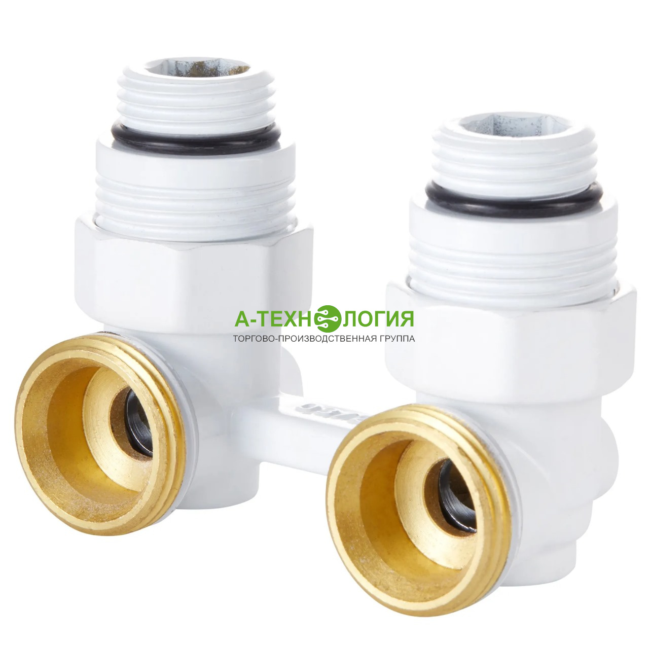 картинка Узел нижнего подключения угловой ROYAL THERMO 1/2"х3/4" EK (Белый)  А-Технология