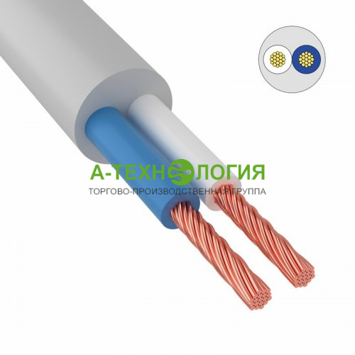 картинка Провод соединительный ПВС 2x4,0 мм2 100 м белый ГОСТ 7399-97 А-Технология