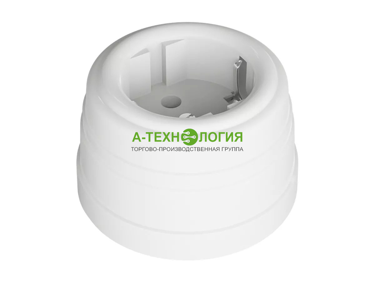 картинка Ретро розетка пластиковая с заземляющим контактом А-Технология