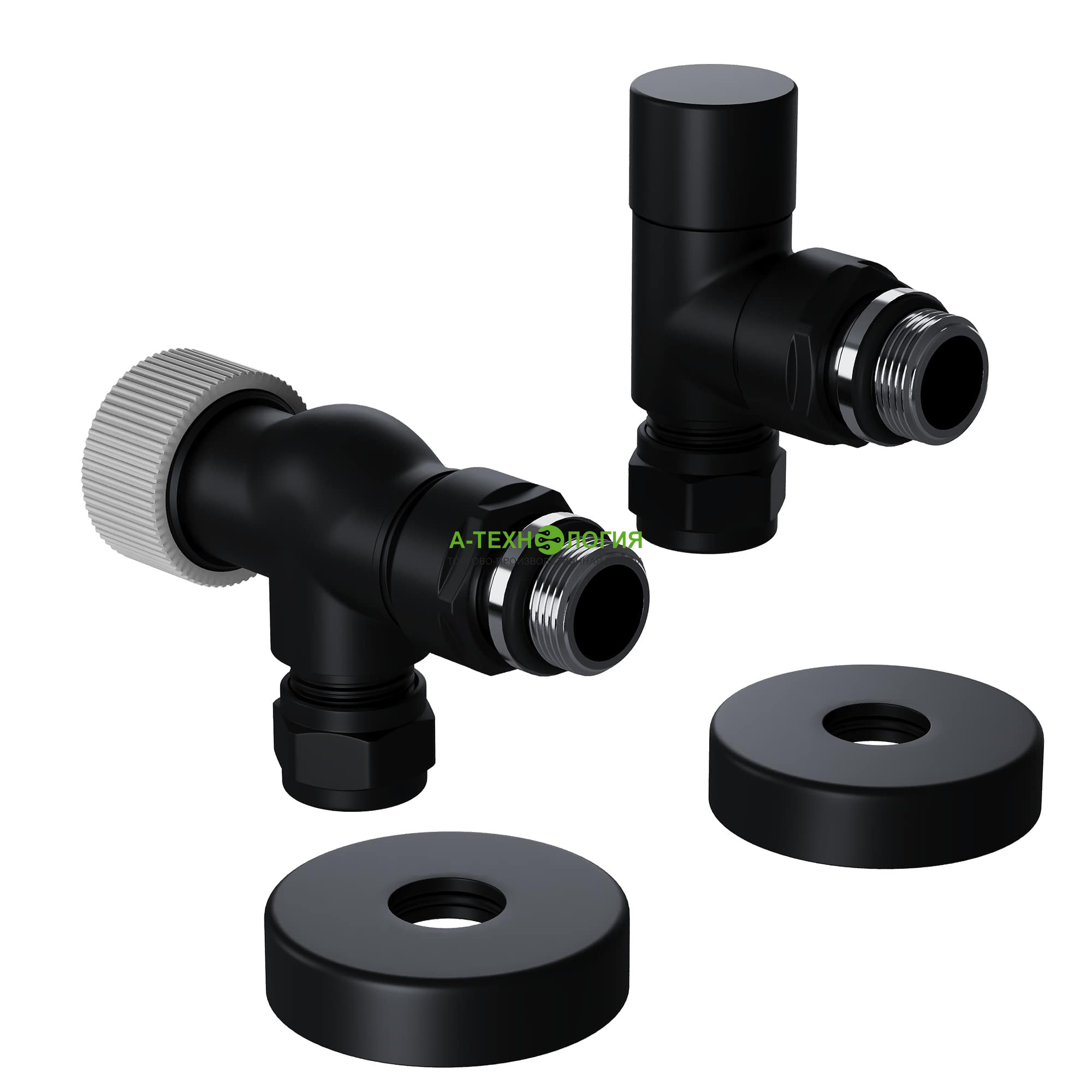 картинка Набор термостатический осевой ROYAL THERMO DESIGN PRO 1/2" М30х1,5 (Черный)  А-Технология