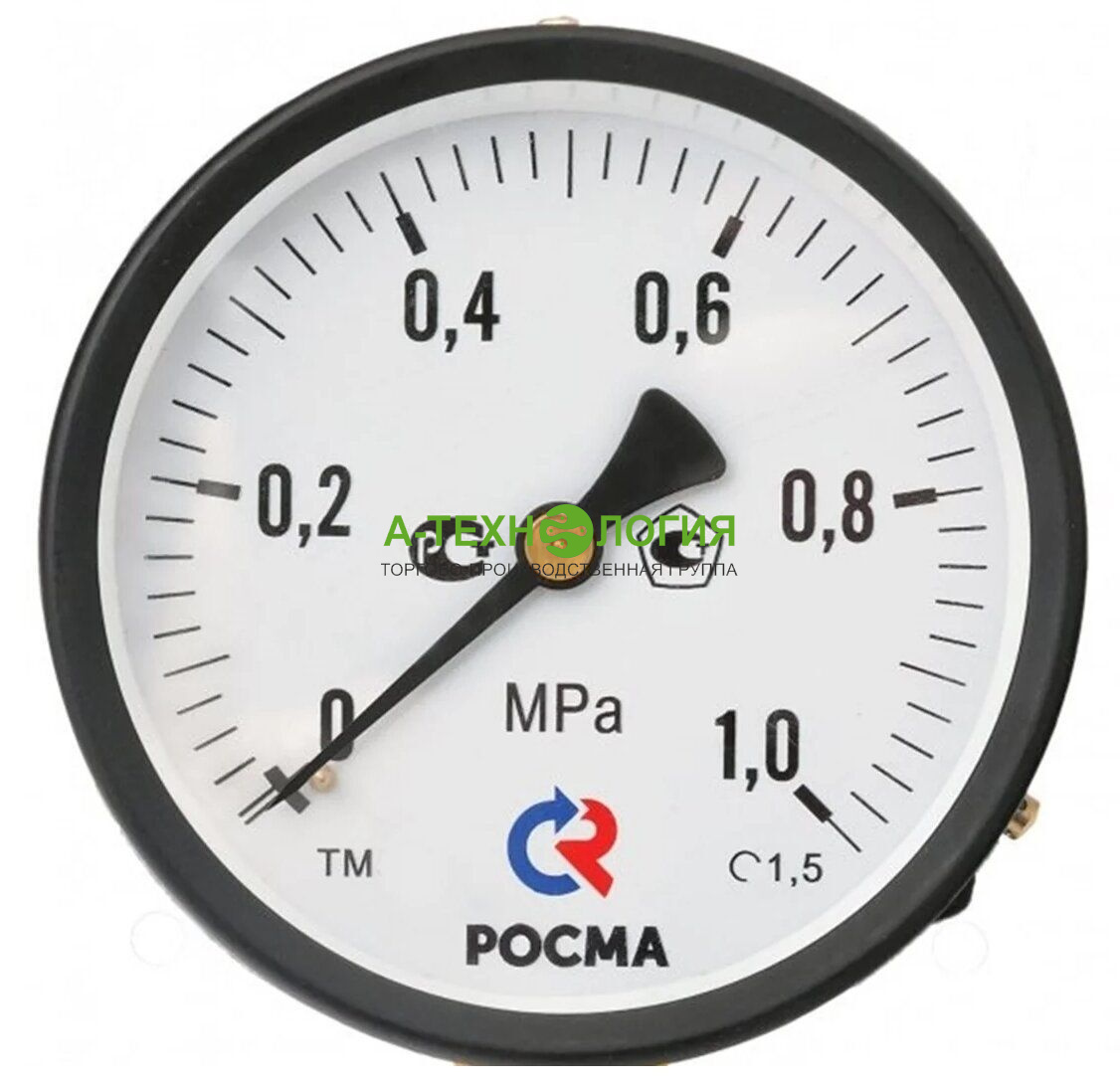 картинка Манометр Росма ТМ-510Т 1,0 МПа/10 атм 100мм М20х1,5 А-Технология