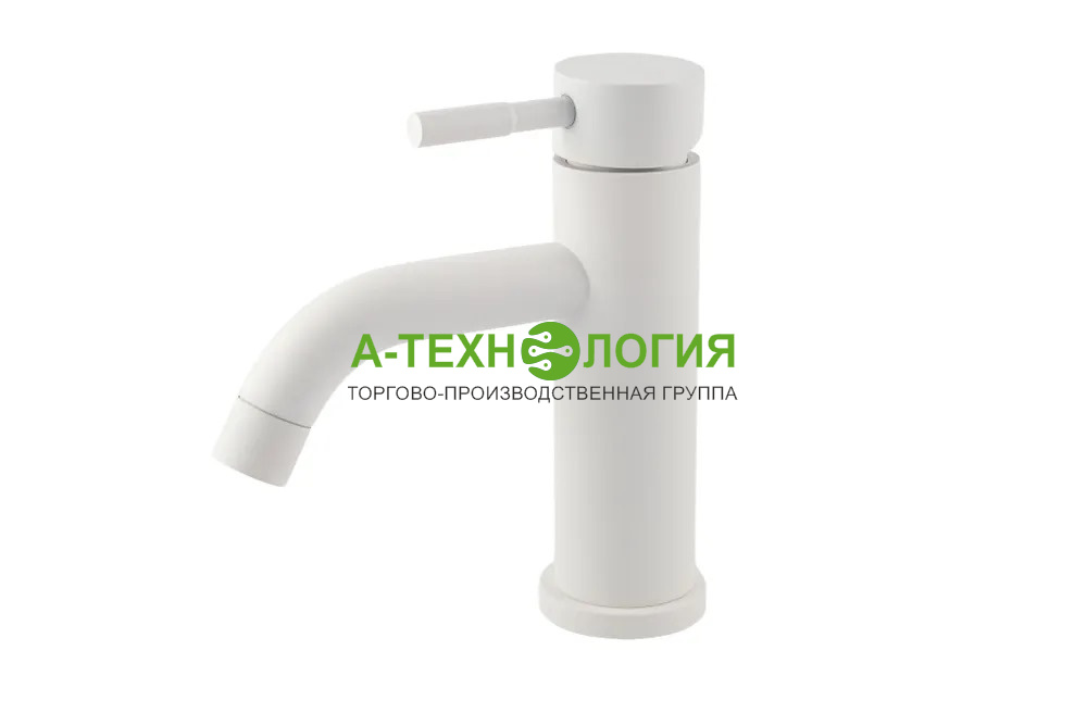 картинка SD345-06 Смеситель для раковины A-TEH Белый матовый. Излив:13 см А-Технология