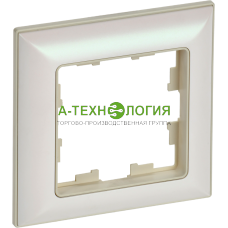 картинка Рамка 1-местная РУ-1-Бр BRITE Бежевый/Жемчужный А-Технология