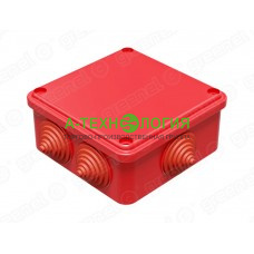 картинка Коробка распаячная открытой установки 100х100х50 IP55 Красный А-Технология
