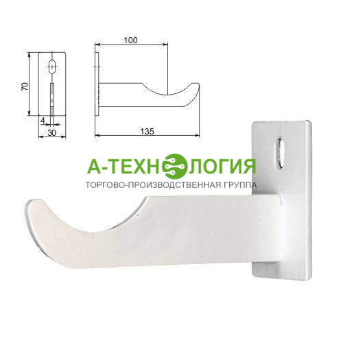 картинка 3.2. Кронштейн угловой усиленный длина 140мм.( Чугун. Алюм. Биметалл) А-Технология